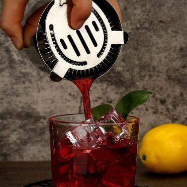 Набір для коктейлів 750 мл, 16 предметів - професійний барний набір з нержавіючої сталі на бамбуковій підставці, срібний