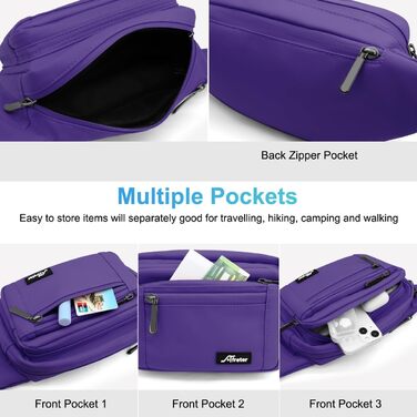 Гірчатка на пояс для жінок та чоловіків, водонепроникна, з тримачем для пляшки, універсальна, для піших прогулянок, вигулу собак, активного відпочинку (A-лілова)