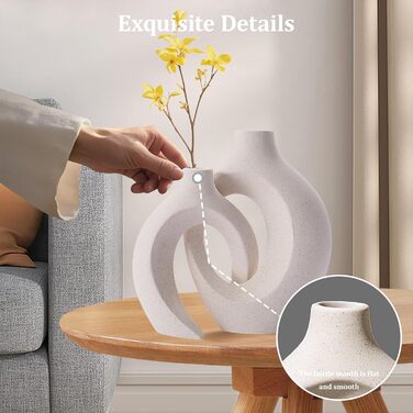Керамічна ваза для квітів: стильна ваза в скандинавському стилі для дому, декор для вітальні та спальні