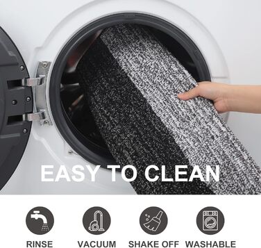 Килимок для дому Homaxy, чорний, 43x76 см, антиковзаюча, для собак, вхідні двері, машинне прання
