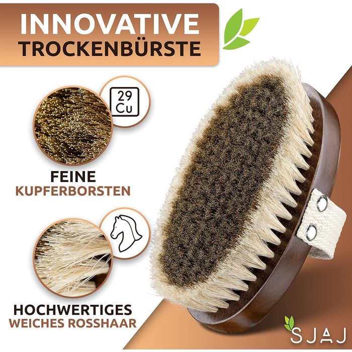 SJAJ Energy Brush - The copper brush, also known as a monastery brush, is used as a dry brush and promotes an energetic sense of well-being on the skin, cleansing.