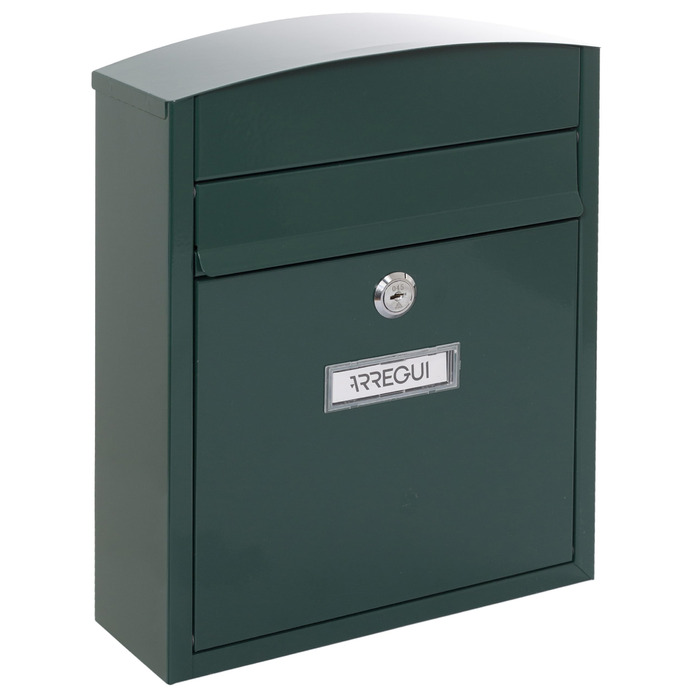 Поштовий ящик ARREGUI Compact E5731 сталевий (білий/зелений), розмір S (DIN A5), настінний, водонепроникний, з табличкою для імені, 2 ключі, легкий монтаж