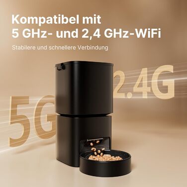 Автоматичний кормушка для котів та собак з Wi-Fi, 5 л, керування через додаток, 1-10 прийомів їжі на день