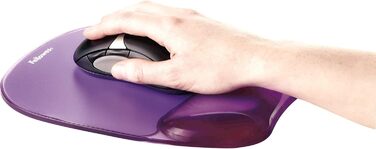 Підставка для зап'ястя Fellowes Crystals Gel з підкладкою для миші, фіолетова