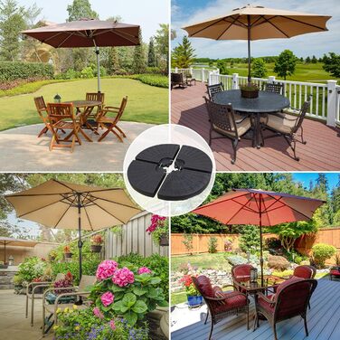 BB Sport parasol base for market umbrella, 4-piece, 52 liters / 85 kg parasol stand - fillable with water or sand