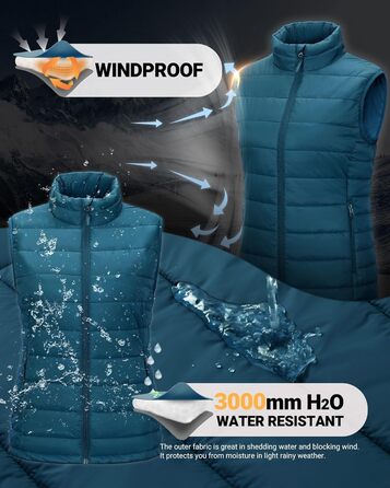 Жіноча степна жилетка Outdoor Ventures для туризму та кемпінгу, тепла, з капюшоном, керамічно-блакитна, розмір L