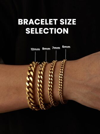 Чоловіча ланцюжок-браслет Bestyle з нержавіючої сталі, 12 мм, 21 см з подарунковою коробкою