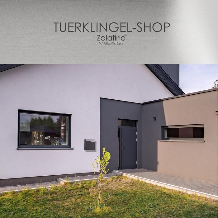 Поштовий ящик антрацит RAL 7016 Svenja з написом та газетницею - сталевий порошково-пофарбований, з 3 вікнами огляду