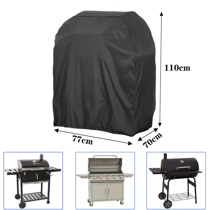 Чохол для гриля Timisea 77x70x110 см, водонепроникний, 420D Oxford, захист від дощу та УФ, для газового гриля