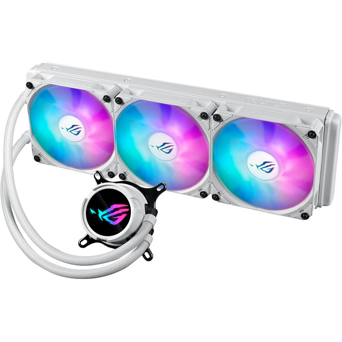 Система рідинного охолодження процесора ASUS ROG STRIX LC III 360 ARGB White, 3 вентилятори, біла