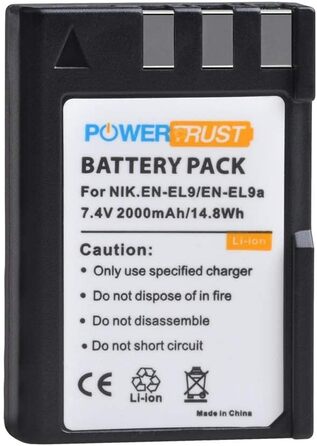 Акумулятор Nikon EN-EL9/EN-EL9a 2000mAh + зарядний пристрій Type-C для D3000, D5000, D40, D40x, D60