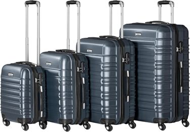 Набір валіз Zelsius 4 шт. Антрацит | ABS, з кодовим замком, 4 колеса, внутрішній роздільник | Ручна валіза, 4 шт, Trolley, велика, багаж