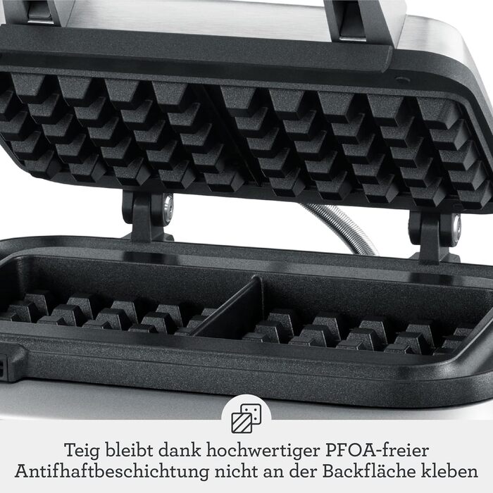 Sage - The Smart Waffle Pro - Waffle Iron - Belgian Waffles - Kitchen Appliances, Waffle Maker - Brushed Stainless Steel