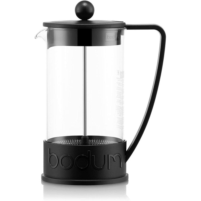 Френч-прес Bodum BRAZIL 1 л, нержавіючий фільтр, чорний, 3 чашки
