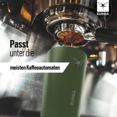 Термокружка для кави KUINEA To Go 350 мл, нержавіюча сталь, 6 годин тепла, з гігієнічним клапаном, без BPA, зелена