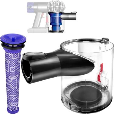 Замінник пилозбірника OMYOPY для пилососів Dyson V6 DC58 DC59 DC62 DC74 (965660-01) з фільтром, сумісний з однією моделлю