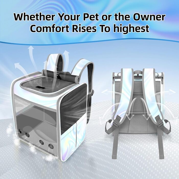 Рюкзак-переноска для котів та собак SWIHELP, безпечний, для подорожей (кольоровий)