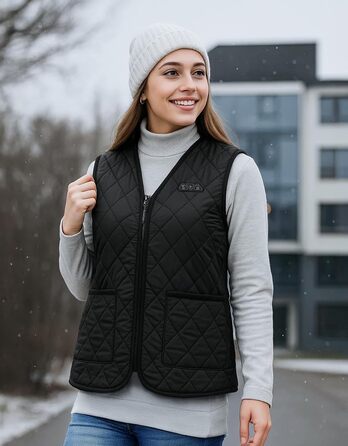 Електрична гріюча жилетка KEMIMOTO для жінок з 8 зонами нагріву, 3 режими, USB, для мотоцикла, активного відпочинку, кемпінгу, катання на лижах, піших прогулянок, з акумулятором 10000mAh XL