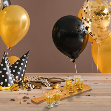 Bamboo Spirits Board with 6 Glasses