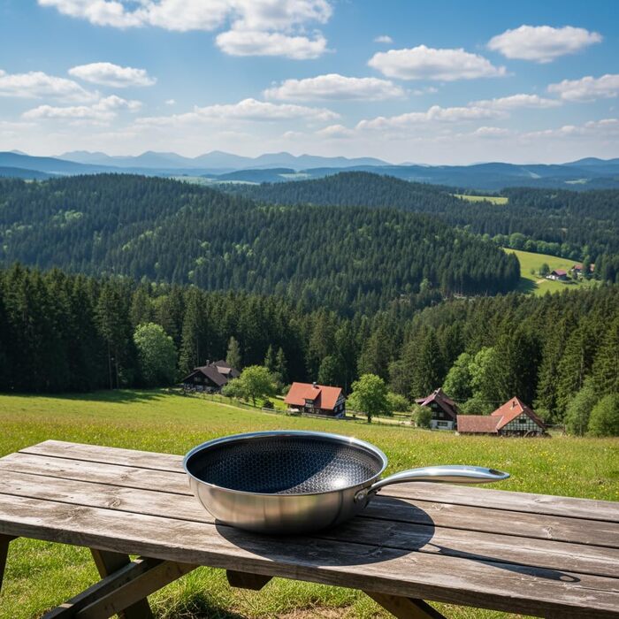 FIXLINE® Сковорода Black Forest 28 см з антипригарним покриттям без PTFE, для всіх типів плит (включно з індукцією), сумісна з духовкою до 230°C, легке очищення, ідеальна ідея для подарунка