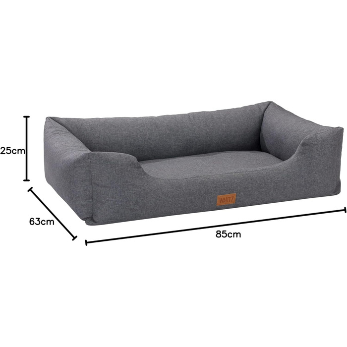 Софа-ліжко для собак MSS e.K. розміром 85 x 63 см, M-L, антрацит. Зручний корк для собак з знімним велюровим покриттям, м'якою підкладкою та пральним подушкою 85 x 63 x 25 см. Підходить для великих собак, цуценят.