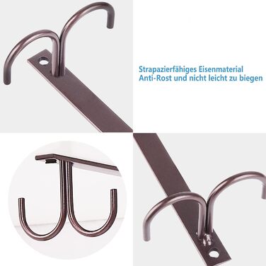 Тримач для чашок під шафу FOMANSH, 12 гачків для чашок, білий/коричневий, з кріпленнями