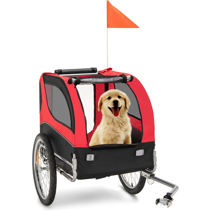 Фаркоп для велосипеда Costway для собак до 40 кг, червоний, складаний