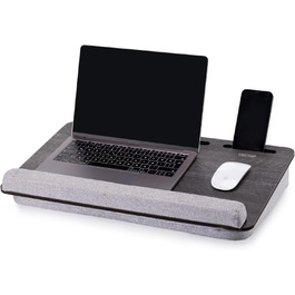 Підставка для ноутбука Vigo Wood - Книжкова підставка для ноутбука до 17,3 дюймів - М'яке підносне ліжко для роботи в ліжку або на дивані - Екологічна підставка для ноутбука для дому (Cambridge & Braun)