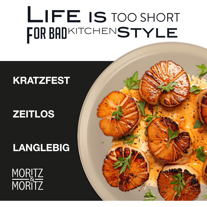 Набір посуду Moritz & Moritz NORDIC на 6 осіб (48 предметів) - 18-ти частинний набір посуду з кераміки в скандинавському стилі - міцний набір тарілок на 6 осіб для повсякденного використання та гостей - комбінований сервіз