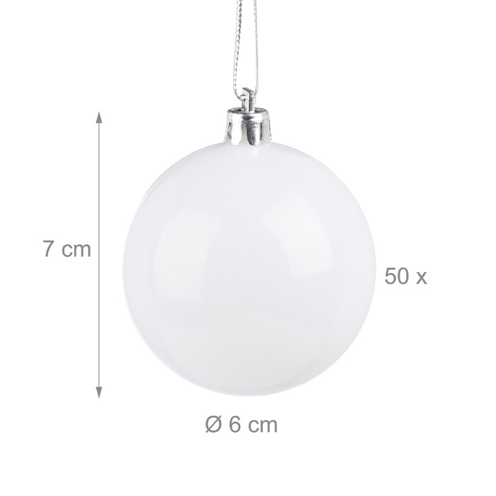 Relaxdays Set of 50 Christmas Baubles