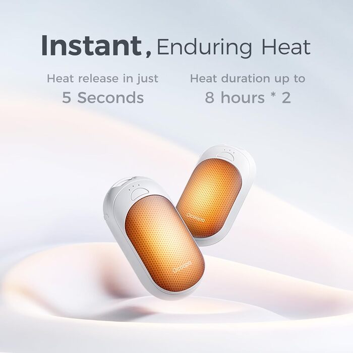 Електричні грілки для рук OCOOPA 2 шт. з магнітною основою, 5000mAh, 3 режими нагріву, компактні, для рукавичок, зима, подарунок