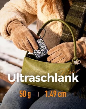 Електричні грілки для рук Ocoopa 2 шт., багаторазові 4000mAh, USB, 3 рівні нагріву, до 52°C, подарунок на Новий Рік, для зими, катання на лижах, подорожей та активного відпочинку, UT5 Nano Wiesengeflüster (Ocoopa x Artist Edition) (Nachtlicher Garten (Oco