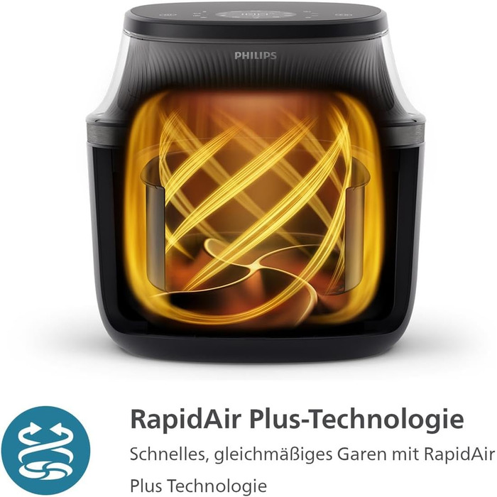 Philips Airfryer 3000 Series 4.2L, Viewing Window, 16-in-1 Airfryer, RapidAir Plus Technology, Less Fat, HomeID Recipe App, Effortless Cleaning (NA320/00)