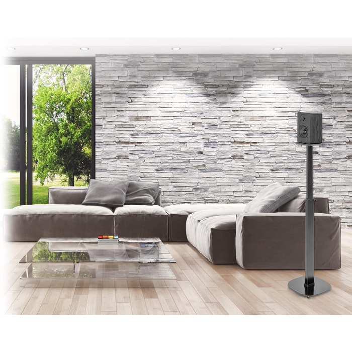 Підставки для колонок (2 шт.) - чорні, максимальне навантаження 10 кг, регульована висота 727-1171 мм