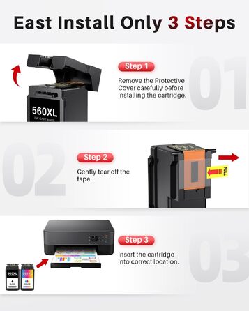 Картриджі Canon PG-560XL та CL-561XL (чорний та кольоровий), сумісні з принтерами Canon, набір