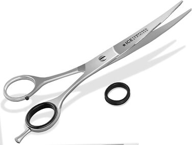 Ножиці для стрижки собак, вигнуті, 8 дюймів, з мікро-зубчиками