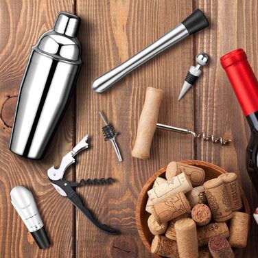 Набір для коктейлів GOLDGE 12 предметів: шейкер 750 мл, міксер, аксесуари для бару з нержавіючої сталі для дому та бару