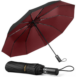 Чоловічий парасолька TechRise: компактний, автоматичний, штормостійкий (червоний & чорний)