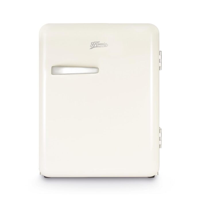 Міні-холодильник H.Koenig Mini Bar Vintage 31L - компактний, для їжі, напоїв, косметики, регульована температура, кремовий