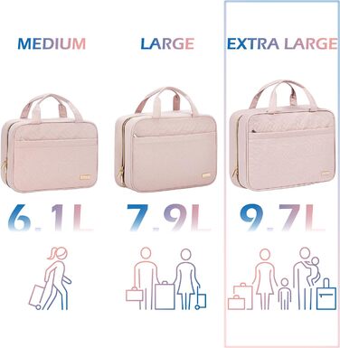 Органайзер для подорожей NISHE для жінок, сумка-органайзер для шампунів, кондиціонерів, пензликів, великого та малого розміру, рожевий (M)