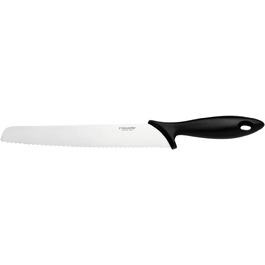 Ніж для хліба Fiskars Essential з хвилястим лезом, 23 см, пластик/нержавіюча сталь, чорний/сріблястий
