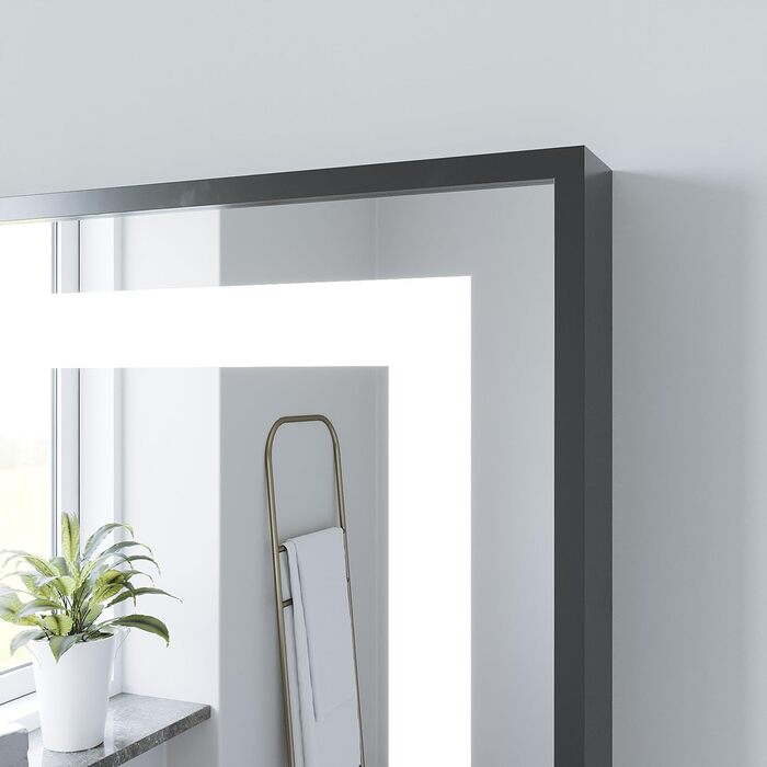 Дзеркало для ванної кімнати AQUABATOS з підсвічуванням 100x70 см LED, антизапар, сенсорне керування, 3 кольори світла, регулювання яскравості