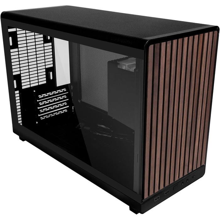 Корпус Lian Li DAN Cases A3 Wood Edition для ПК Micro-ATX з темперованим склом та дерев'яними вставками з чорного горіха