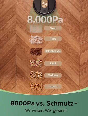 Робот-пилосос Vexilar W9 з функцією миття підлоги, LiDAR-навігація, 5000Pa, 5 карт, 15 зон заборони, керування через додаток, для твердих підлог та килимів, видалення шерсті тварин