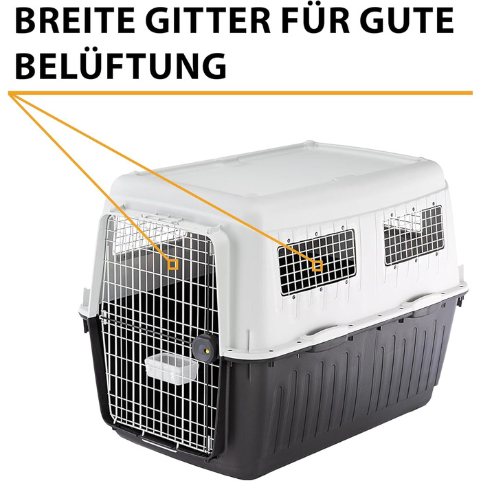 Транспортна переноска для собак Ferplast ATLAS 50, сіра, 55,5 x 81 x 59,5 см, для середніх собак