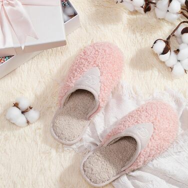 Тапочки жіночі зимові, чоловічі, з плюшу, теплі, м'які, зручні, з антиковзким покриттям, з пам'яті ефекту, 37.5/38.5 EU, рожеві
