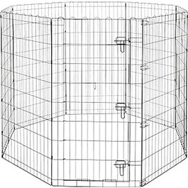 Amazon Basics Octagon, Square, and Rectangle Dog Playpen - Foldable Metal Crate with Door - 152.4 x 152.4 x 122 cm