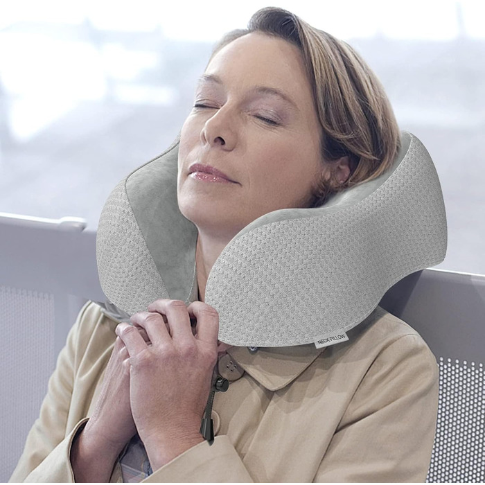 Подушка для шиї у вигляді ховрашини Memory Foam для подорожей - комфортна підтримка шиї під час подорожей літаком, автомобілем
