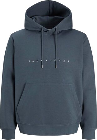 Чоловічий худі Jack & Jones JJestar з капюшоном, Relaxed Fit, колір Turbulence, розмір XXL