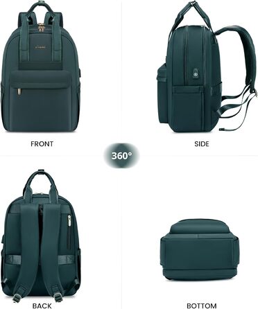 LOVEVOOK Рюкзак для жінок великий, рюкзак для школи з відділом для ноутбука, стильний рюкзак для подорожей, щоденний рюкзак ручної поклажі для університету, офісу, роботи, чорний (17.3 дюйми, темно-зелений)